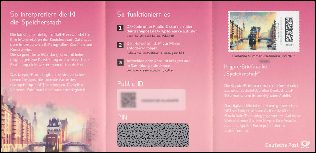 MH 132d Krypto-Markenheftchen Speicherstadt Hamburg, pink